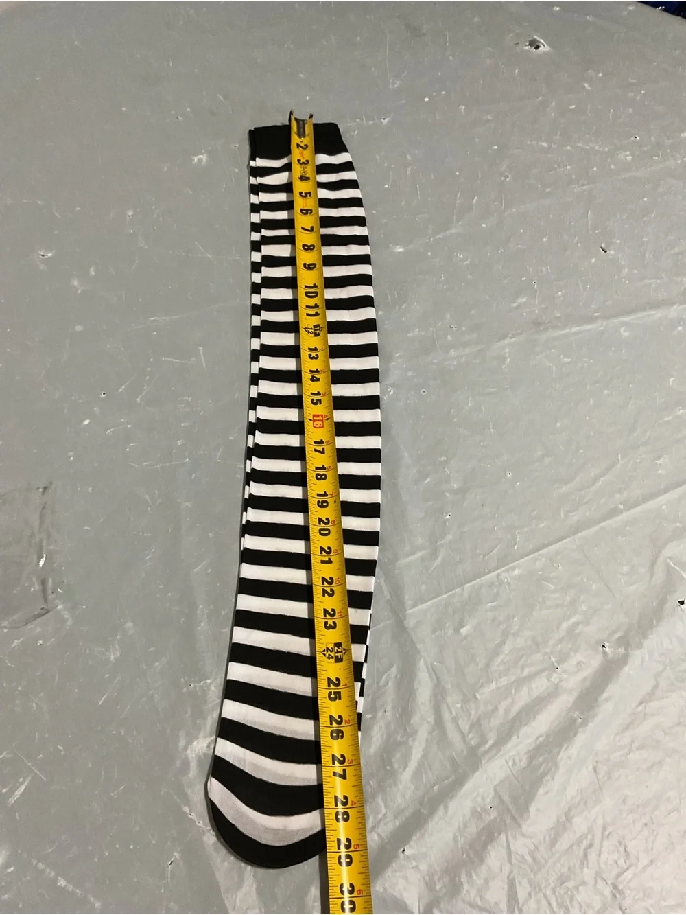 Black and White Striped Knee-High Sock
